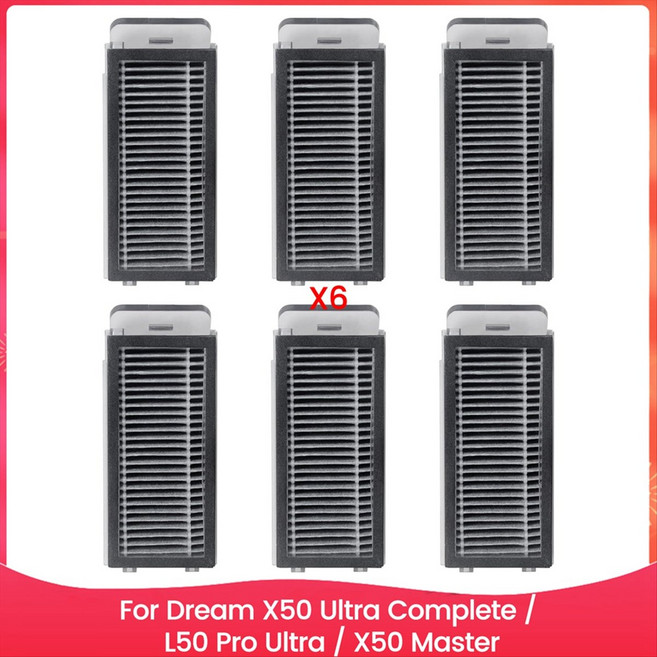 Dream X50 Ultra Complete / L50 Pro Ultra / X50 마스터 로봇 진공 청소기 교체 부품 용 HEPA 필터, 6pcs 3