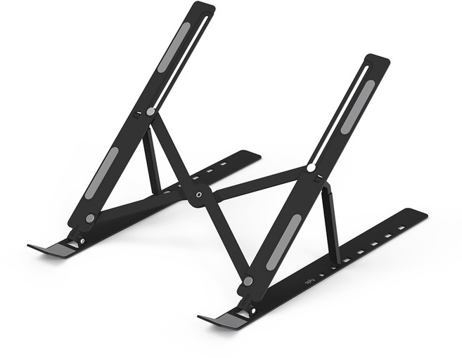 스플리 L1 메탈 휴대용 각도 조절 접이식 노트북 거치대, 1개, 블랙