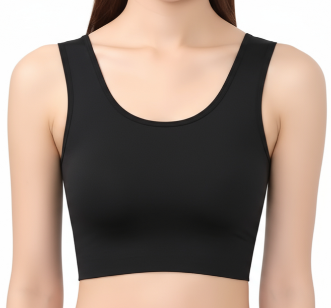 프리마 가슴작아보이는 미니마이저 노와이어 플랫 압박 브라