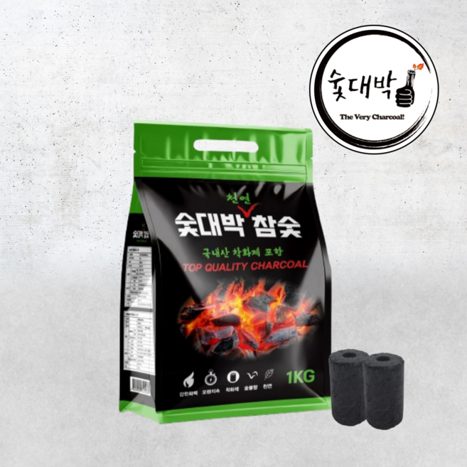 숯대박 바베큐참숯 1kg 착화제포함, 12개