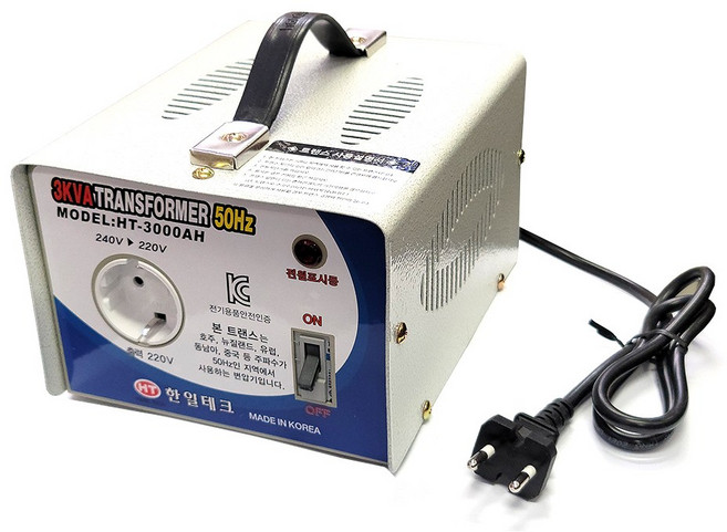 한일테크 2K 3K 5K 국산 해외용 50Hz 변압기 트랜스 호주 뉴질랜드 유럽 중동, 1개