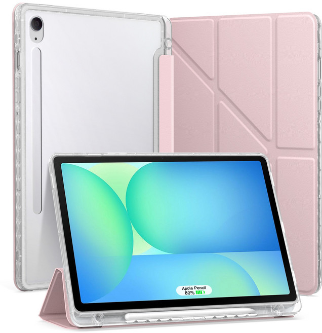 아칸크 클리어 에어 펜슬 수납 태블릿 케이스, 1개, 핑크