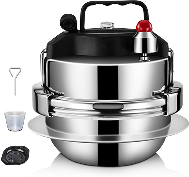 CANYOON 미니 압력밥솥 캠핑용 압력솥 0.8L-2.0L 용량 1-5 인용 압력밥솥 스텐 가마솥 5분 밥짓기 누룽지밥 1001, 0.8L, 1개, 혼합색상