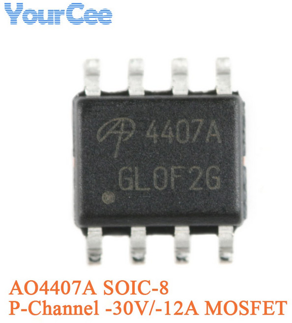 20pcs/5pcs AO4407A SOIC-8 P 채널-30V/-12A SMD MOSFET 전계 트랜지스터 칩 AO4405AO4411 AO4413, [02] 20pcs, 1개