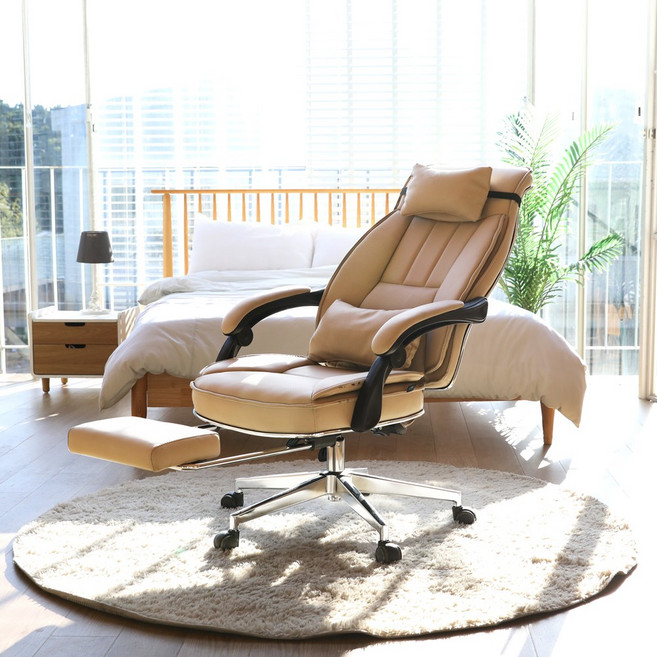 린백 LB60L PC방 책상 컴퓨터 중역 사무실 사무용 리클라이너 높이조절 의자, 베이지