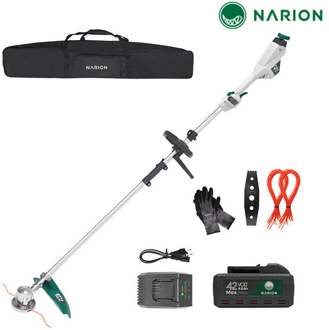 나리온 42V 전문가용 충전 예초기 풀세트 NJ-8000이도날+나일론줄, 42v 4.0Ah 배터리1개 세트, 1개