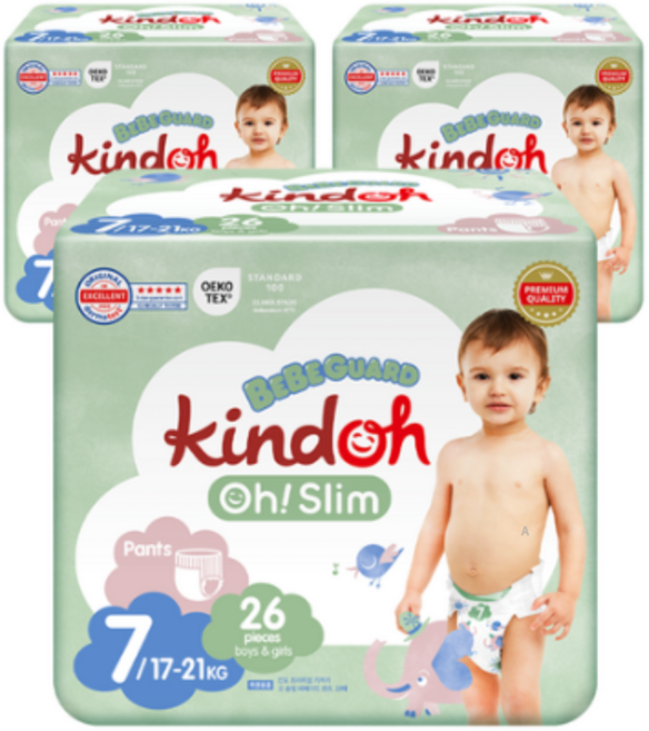 킨도 프리미엄 오슬림 베베가드 팬티형 기저귀 남녀공용 7단계, 점보형 이상(3XL), 390매