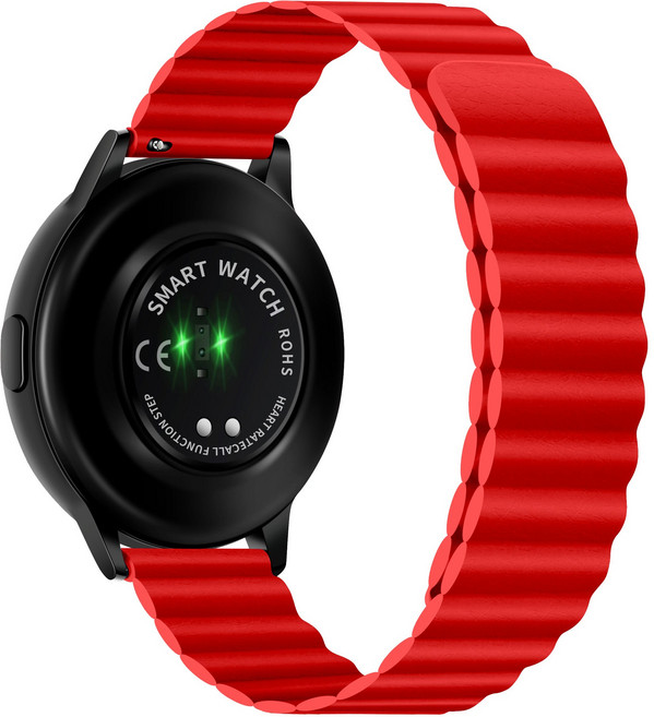 루아러블 갤럭시워치 호환 가죽 자석 마그네틱 스트랩, 레드