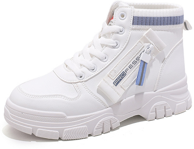 DarjinQD 여성 워커 키높이운동화 통굽 로우 하이탑 스니커즈 4cm 하이탑 패션부츠 컴포트화 QR522