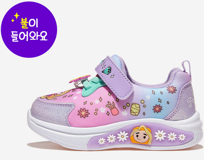 (ABC마트 광주충장NC점) ABC셀렉트 키즈 겨울왕국 엘사 라이트닝 스니커즈 K7046 DISNEY FROZEN LAVENDER (150~200)