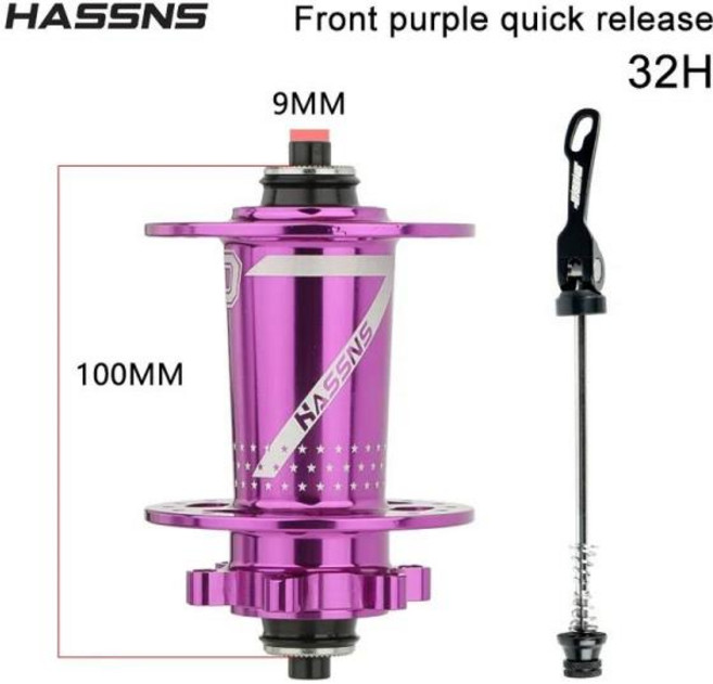 Hassns 큐브 프로 7 32/24 홀 mtb 후면 K7 소음 허브 4 베어링 6 폴 120 클릭 자전거 큐브 7 8 9 10, 10.Purple 32H Front, 1개