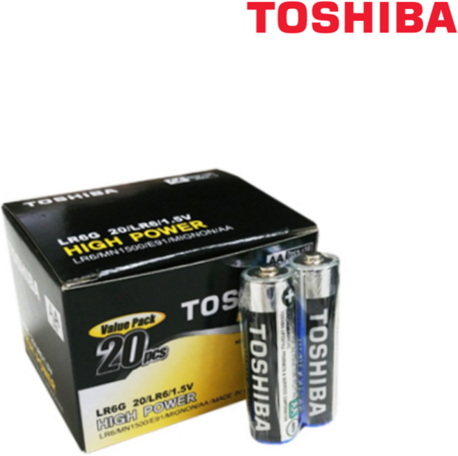 도시바 알카라인 건전지 AA, 20개입, 1세트