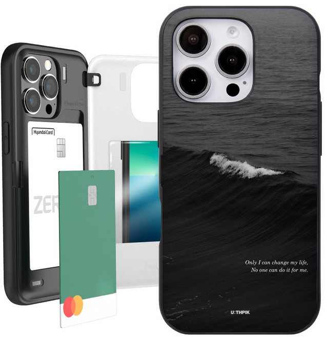 107가지 아이폰16프로 전용 실용적인 카드2장수납 마그네틱포켓 케이스