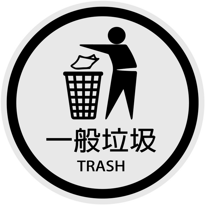 標示牌 防火級PC材料 台灣製 防水貼紙 營業用標語貼紙 店面 餐廳, 一般垃圾, 1個