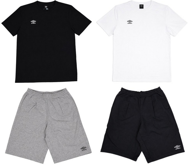 [백화점정품/AS가능] 엄브로 26SS 남녀공용 베이직 폴리 스판 스몰로고 반팔 티셔츠 6부 버뮤다 팬츠 택1 + 스포츠양말