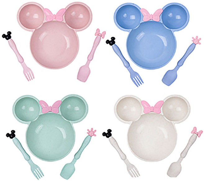 키즈허니 귀여운 식기세트 어린이집 생일선물 답례품 유치원 아기 유아 식판 그릇, 8개, 혼합색상