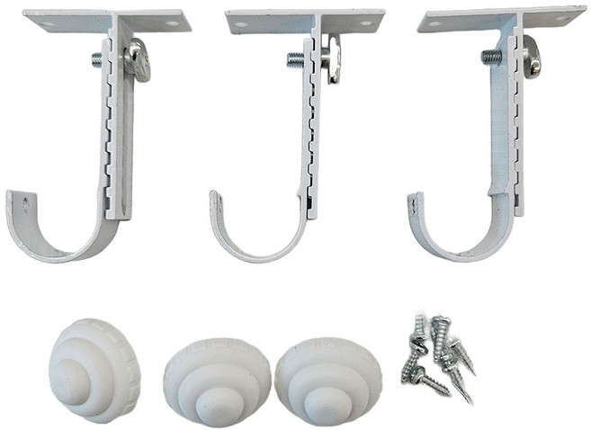 커블 커튼봉 조절브라켓, 1개, 알루미늄 화이트 25mm