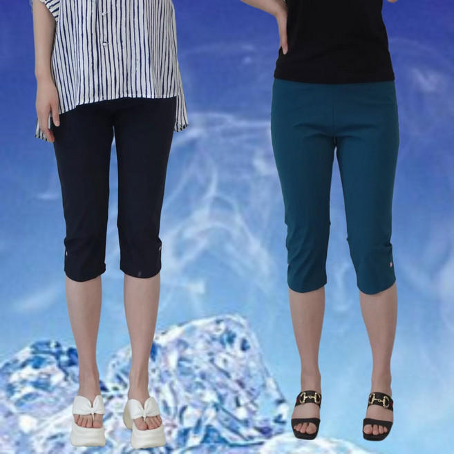 [마콜]여성용 여름 밴딩 찰랑 7부 냉장고 냉감 바지 레깅스 빅사이즈 팬츠