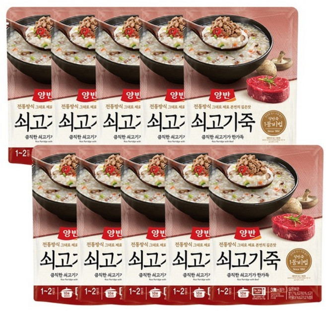 동원 양반 쇠고기죽, 380g, 10개