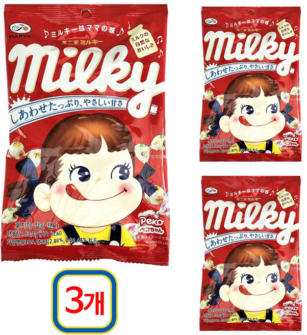 후지야 밀크캔디 68.4g, 3개
