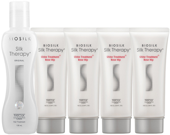 실크테라피 오리지널에센스 130ml x 1개 + 샤인 트리트먼트 로즈힙 100ml x 4개