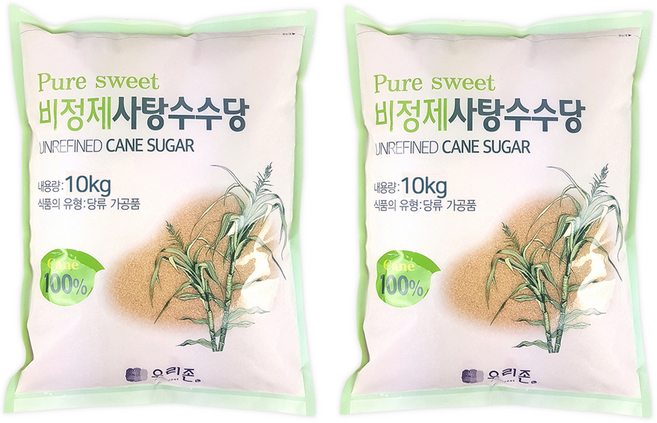우리존 비정제 사탕수수당, 10kg, 2개