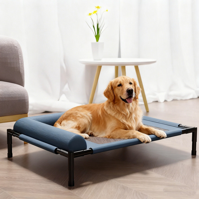 Kismetic 강아지 캠핑 침대 고양이 해먹 대형견 해먹 강아지 해먹 캠핑 의자, 1개, 푸른 색