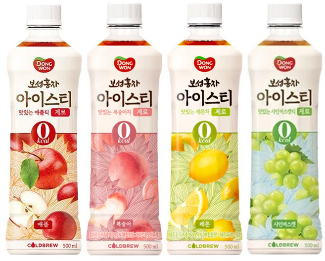 동원 보성홍차 아이스티 제로 복숭아 500ml 6입 + 샤인머스캣 500ml 6입[K], 1세트