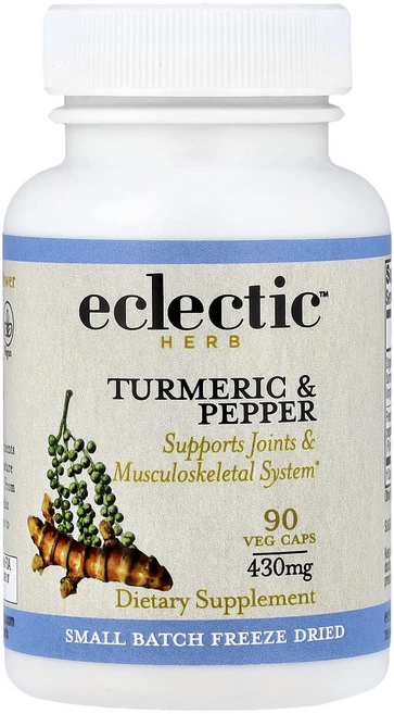 Eclectic Institute 무가공 신선 동결 건조 강황 페퍼 430mg 베지캡슐 90정, 6개 - 쿠팡