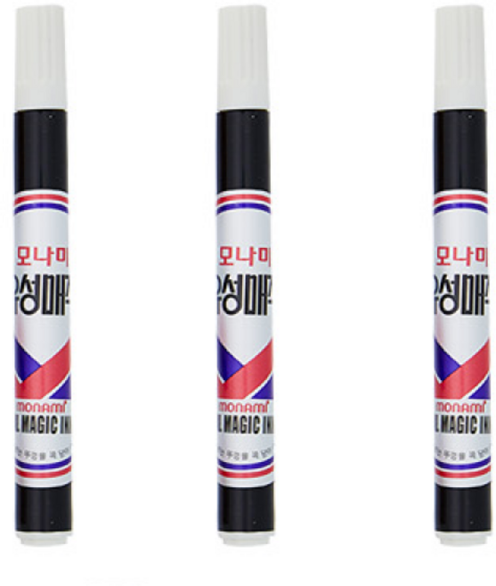 모나미 유성매직 3p, 검정 3개, 1세트
