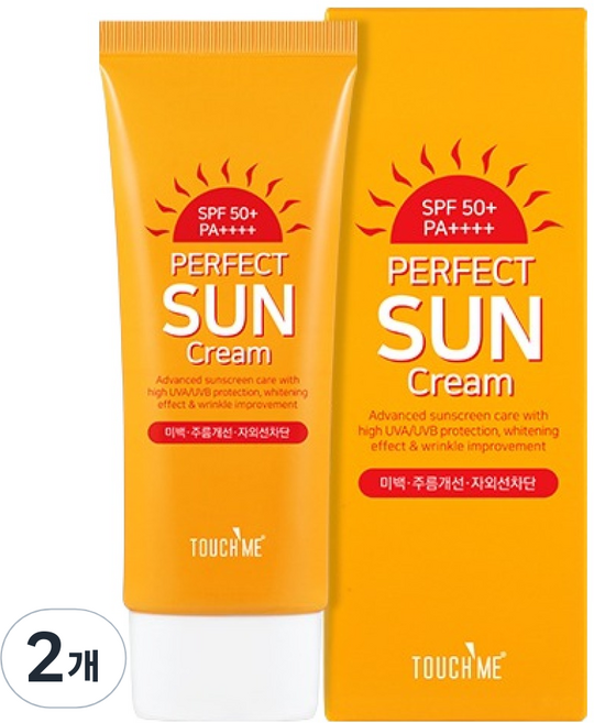 터치미 퍼펙트 선크림 SPF50+ PA+++, 60ml, 2개