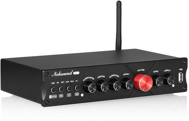 노브사운드 하이파이 5.1 채널 블루투스 앰프 스테레오 홈 시어터 파워 앰프 서브우퍼 앰프, Nobsound HiFi 5.1 채널 블루투스 앰프 스