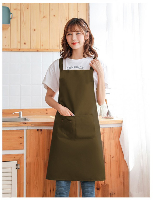 모올글래드 H형 생활방수 앞치마 식당 주방 카페 바리스타 앞치마 로고 자수 나염 가능, H형 생활방수 앞치마(카키그레이무상표), 1개