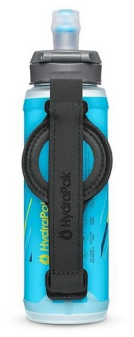 HydraPak SkyFlask Speed - 접이식 휴대용 러닝 물병 (350ml) - 조절 가능한 스트랩 경량 흘림 방지 캡, 350ml, *신제품* 말리부 블루