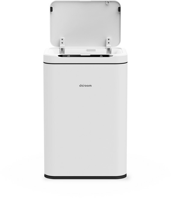 다룸 스테인리스 자동 센서 스마트 쓰레기통 20리터, 날개형 화이트, 날개형 화이트