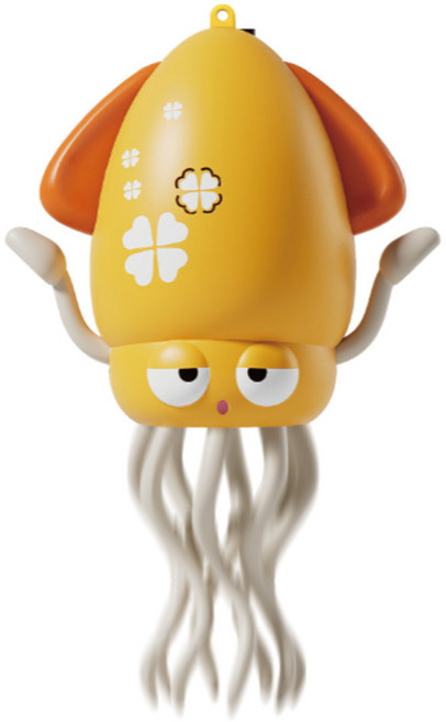 토이즈데이 춤추는 오징어 낚시대 포함 음악 LED 불빛 댄스 로보트 장난감 단체 선물, 1개, 엘로우