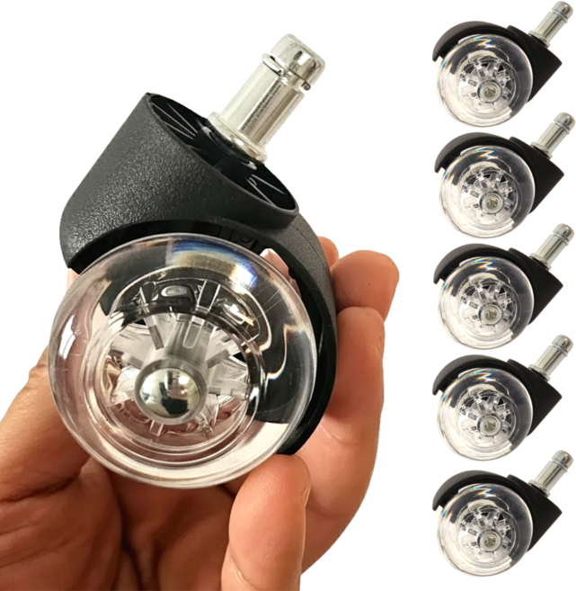 트루행센 무소음 의자 바퀴, 5개, 블랙