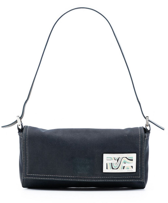 펜디 중고 2000-2010 캔버스 FF 마블 바게트 숄더 백