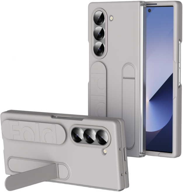 아이시(isee) 갤럭시 Z폴드3~7 호환 실리콘 그립 케이스 with 스탠드+액정보호 필름