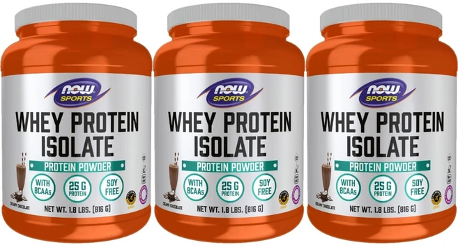 NOW Foods Sports 분리유청 단백질 크리미 초콜릿 816g(1.8lbs) x 3, 816g, 3통 - 쿠팡