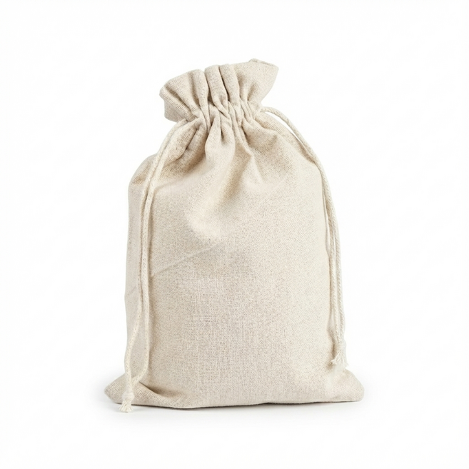 무지 린넨 텍스처 면 파우치 복주머니 더스트백 10장