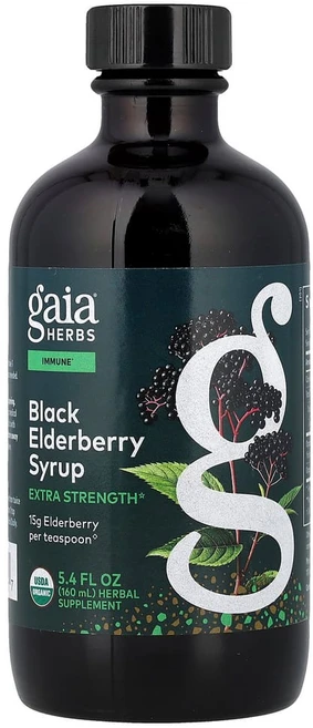 가이아허브 블랙 엘더베리 시럽160ml(5.4fl oz), GAI80003, 1개 - 쿠팡