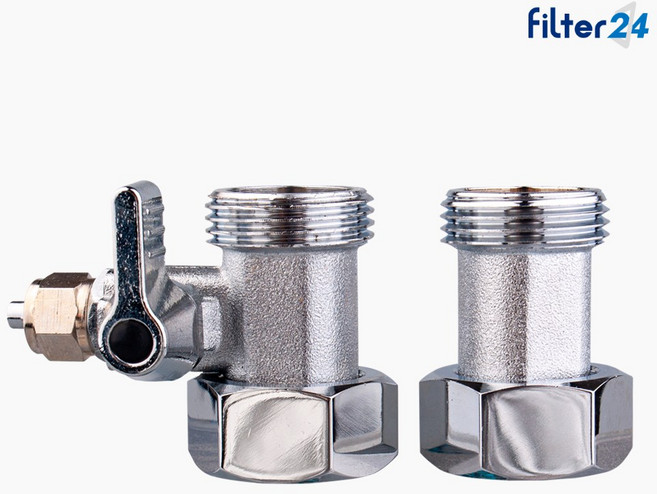 정수기 설치용 아답터 중형 고급 커플링타입 연결호스 1/4 /싱크대 벽붙이수전 연결용, 1개