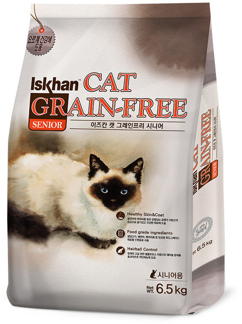 이즈칸 캣 그레인프리 건식사료, 시니어, 6.5kg, 1개