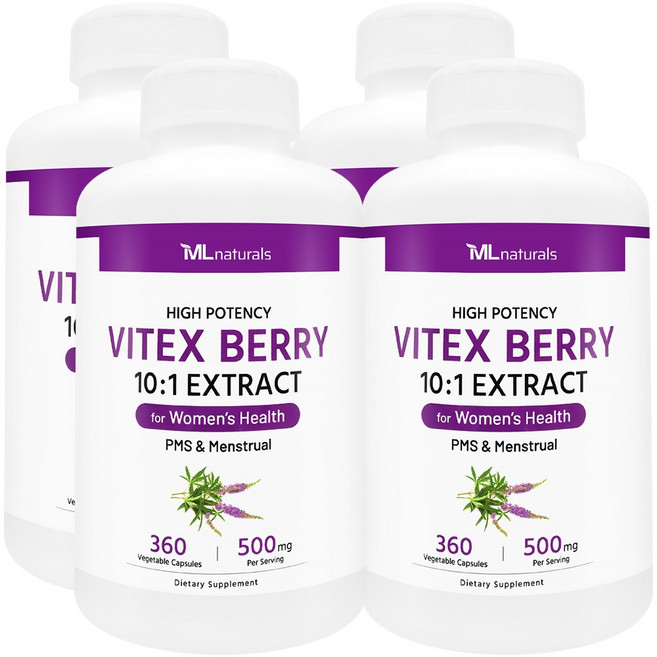 [미국번개배송] 신제품 착한명품 마이라이프 내추럴스 바이텍스 베리 500mg, 4개