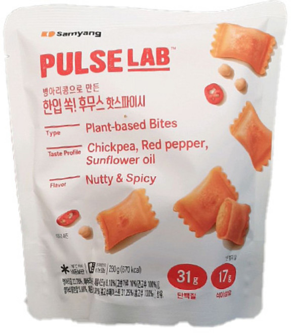 삼양식품 펄스랩 병아리콩 후무스 핫스파이시 280g 영양스낵 매콤한, 1개