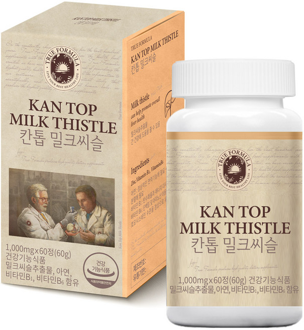 트루포뮬러 칸톱 밀크씨슬 6병(6개월) (1병추가증정+무료배송 실리마린 간에좋은영양제), 60정, 6개