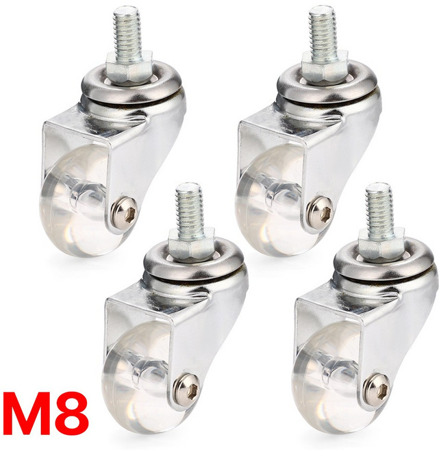 스톤락 1.5인치 크리스탈 TPU 무소음 캐스터 바퀴 4개, 1세트