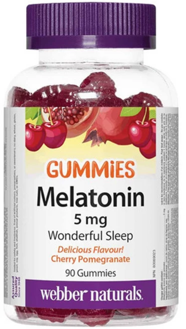 캐나다 웨버네추럴스 포근한 잠이 오는 체리 석류맛 5mg 90구미, 90정, 1개 - 쿠팡