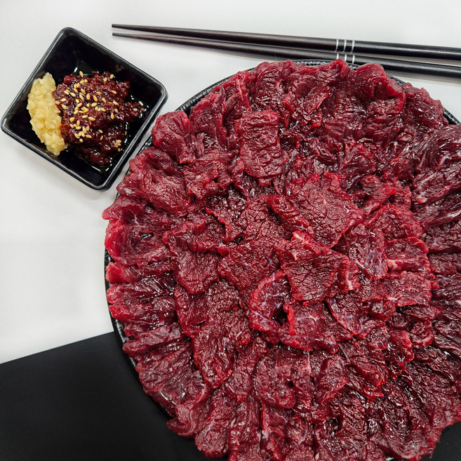 당일도축 대구명물 한우 육사시미 생고기 당일작업 대구 뭉티기 양념장증정, 120g, 1개